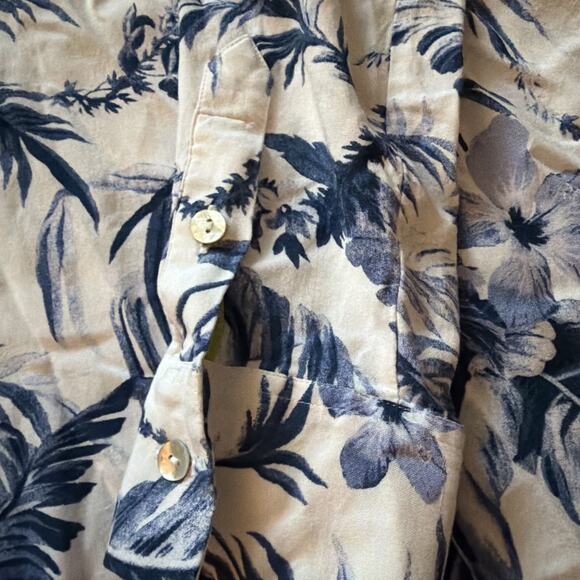 Soft Surroundings Shirt Womens Large Blue Floral Button Up Hi Lo Tunic Top - Picture 5 of 10